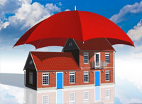 umbrella covering house