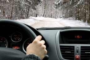 car driving in snow