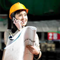 lady at construction site