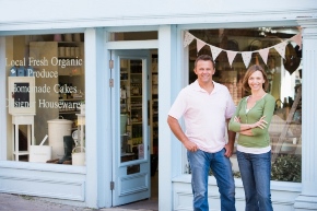 couple in front of store